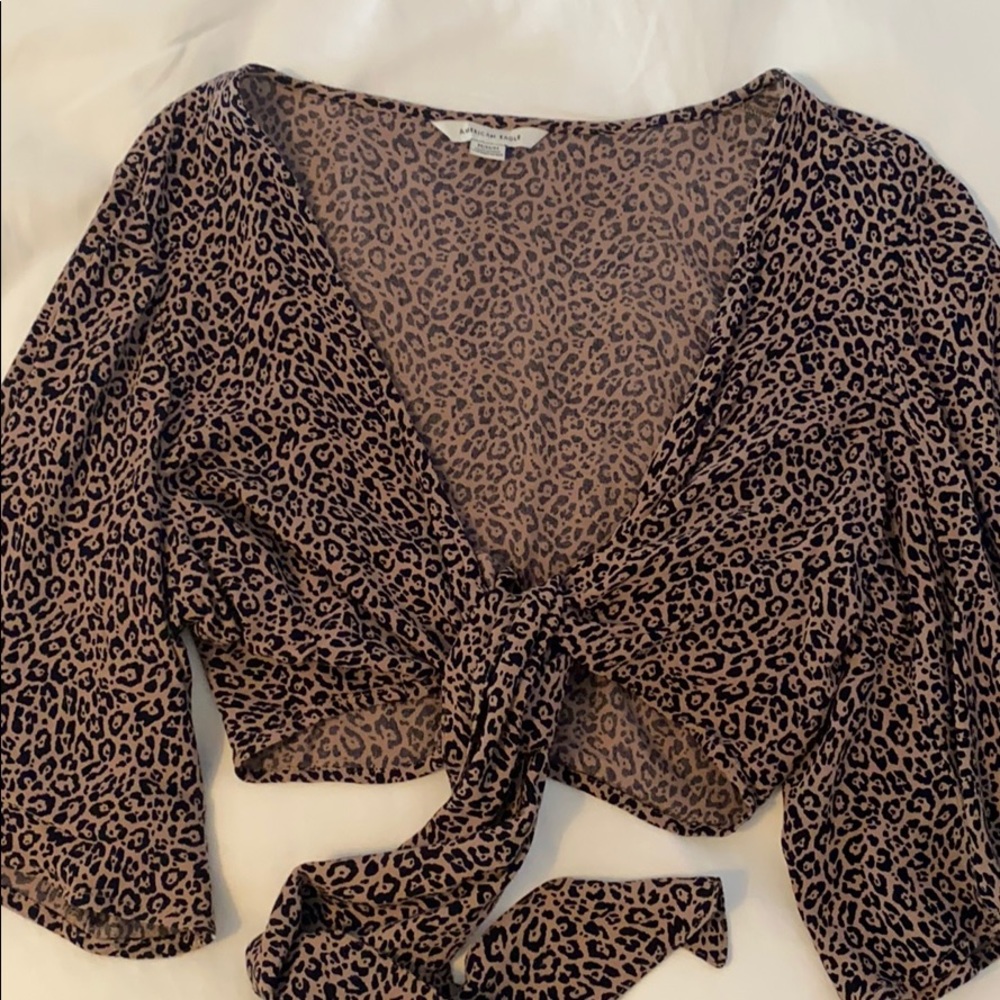 Leopard tie top